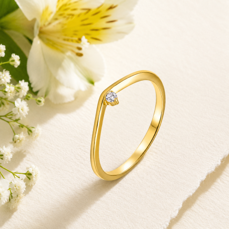 Geelgouden ring met knikje