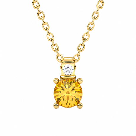 Anker collier met citrien en diamant