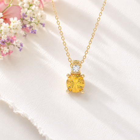 Anker collier met citrien en diamant