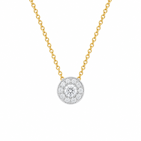 Anker collier met hanger rond met diamant