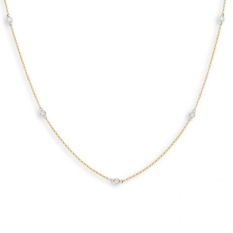  Bicolor gouden collier met diamanten