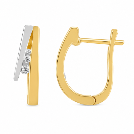  Bicolor klap oorringen met diamant