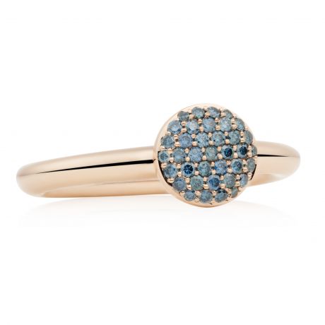  Bron ring Stardust met blauw saffier