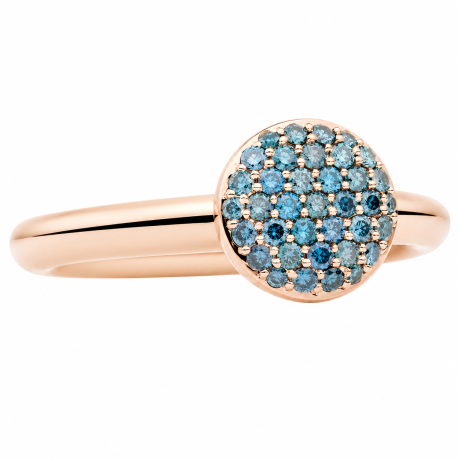  Bron ring Stardust met blauw saffier