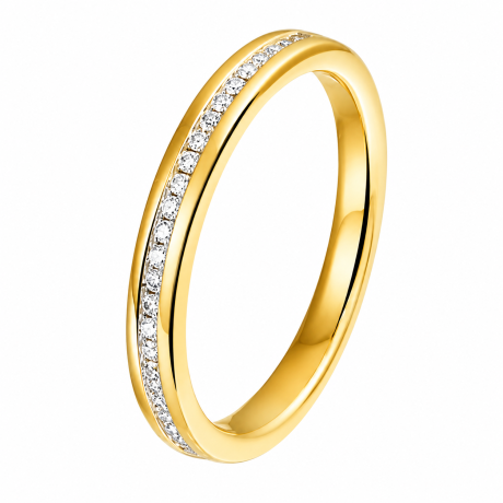  Geelgouden Alliance ring, half vol gezet
