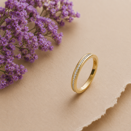 Geelgouden Alliance ring, half vol gezet