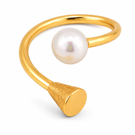 Ring open met parel