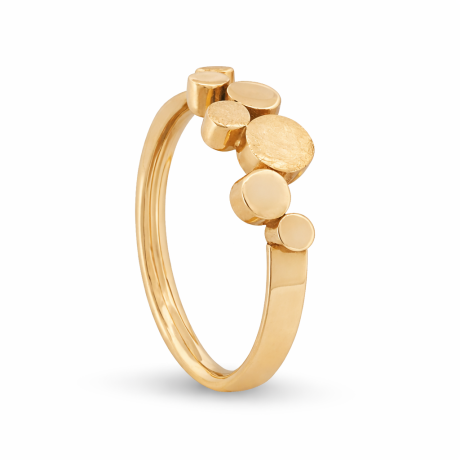 Geelgouden rondjes ring fijn