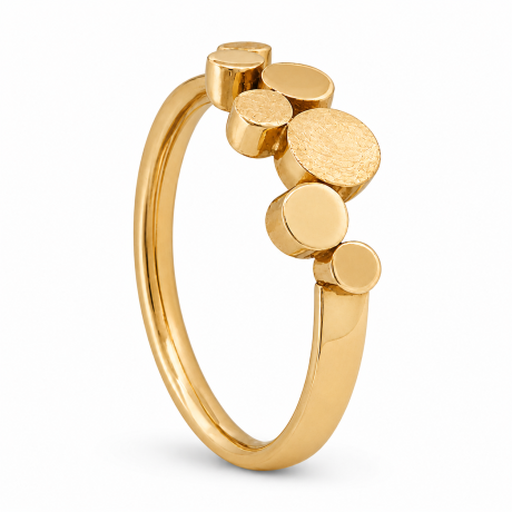  Geelgouden rondjes ring fijn