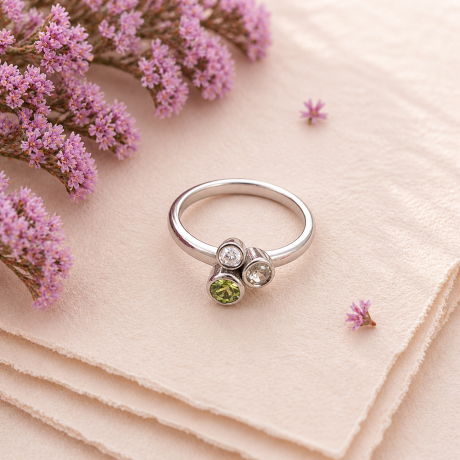 Witgouden kelkjes ring