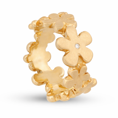  Geelgouden bloemen ring