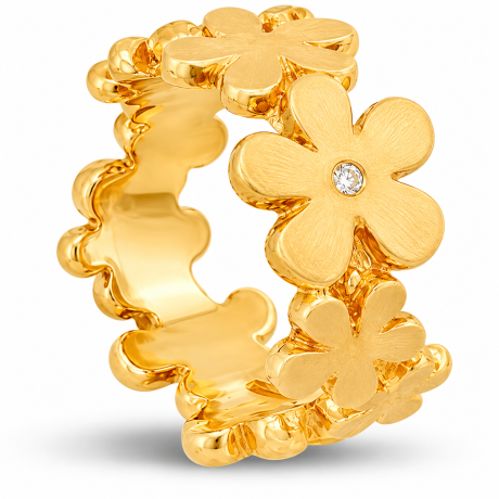  Geelgouden bloemen ring