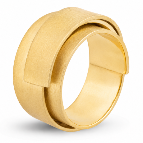  Brede geelgouden wikkelring