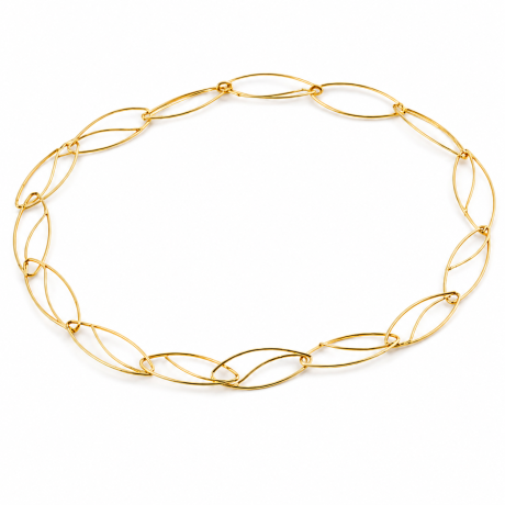  Geelgouden paperclip collier