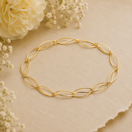 Geelgouden paperclip collier