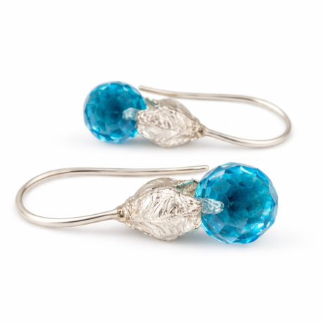  Zilveren Koningskaars oorhaakjes met topaas