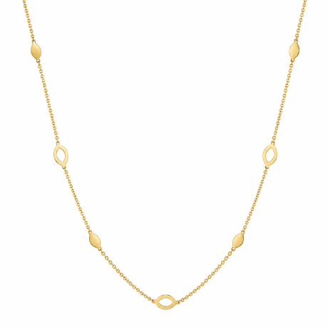 Geelgouden collier met navet vormen