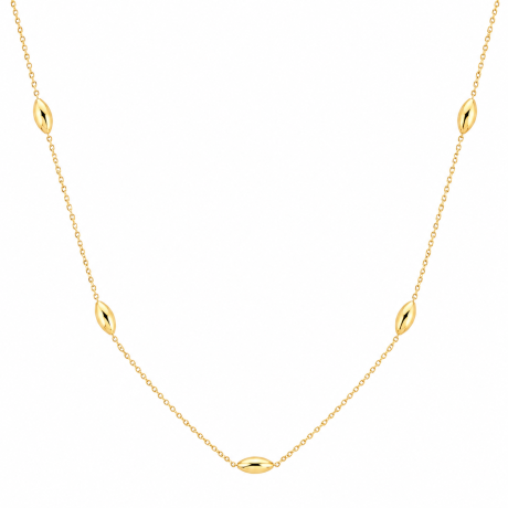 Geelgouden collier met graankorrel vormen