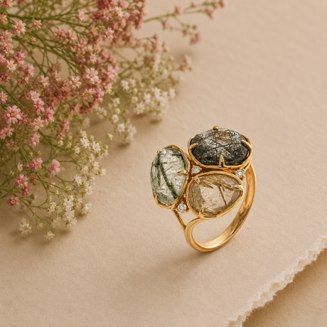 Peroni & Parise ring met stenen mix
