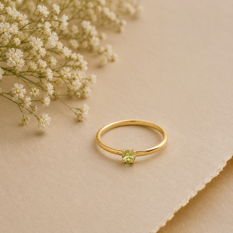 geelgouden ring met peridot