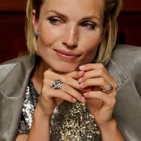 Bron ring Poppy met amethist