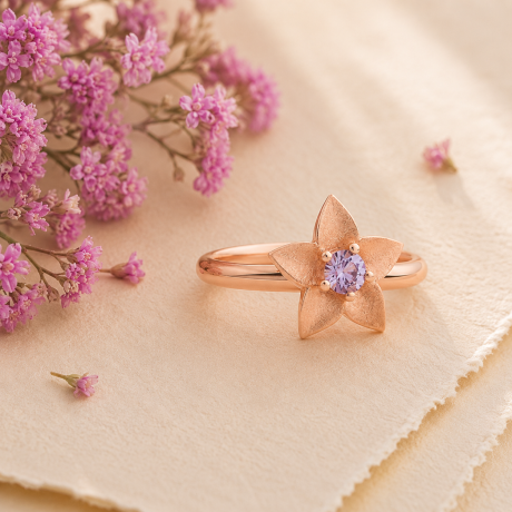 Bron ring Poppy met Saffier