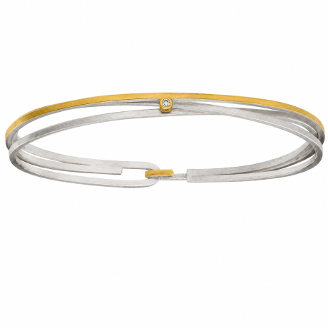  Zilveren wikkelarmband met goud