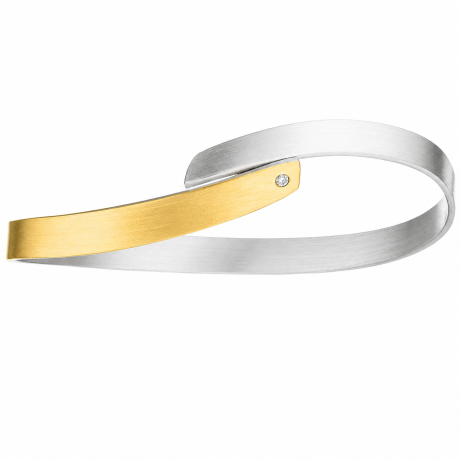  Zilveren armband met goud gebogen