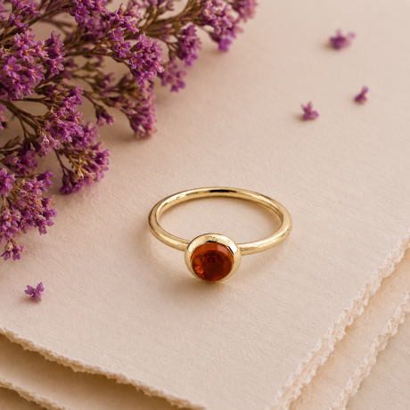 Trompet ZO ring met citrien