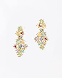 Boltenstern oorhangers met diverse edelstenen