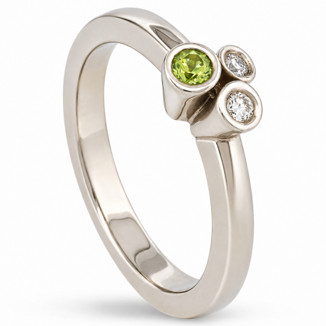  Witgouden kelkjes ring