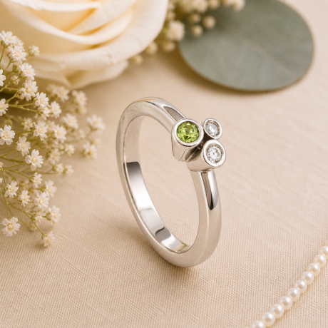 Witgouden kelkjes ring