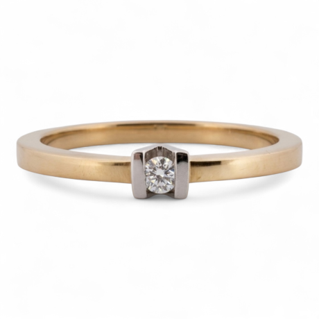  Solitair ring met V zetting