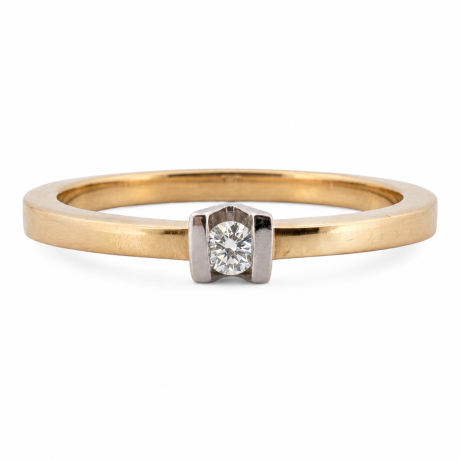  Solitair ring met V zetting