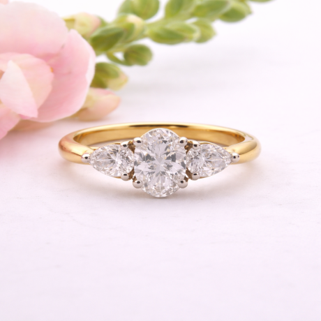 Geelgouden Trinity ring met Lab grown diamanten