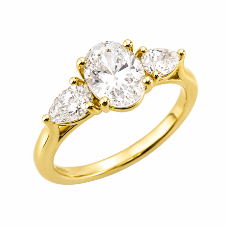  Geelgouden Trinity ring met Lab grown diamanten