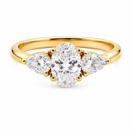 Geelgouden Trinity ring met Lab grown diamanten