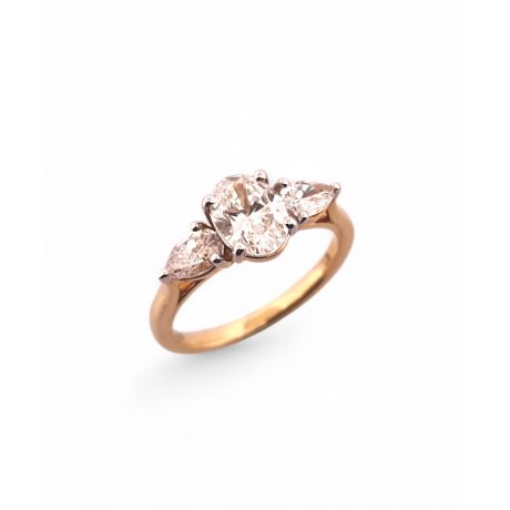  Geelgouden Trinity ring met Lab grown diamanten