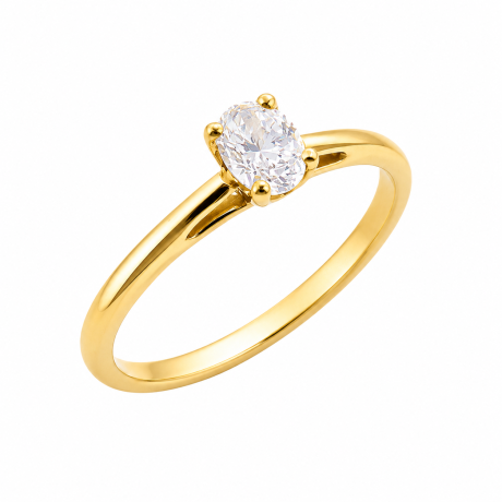  Solitair ring met ovale diamant