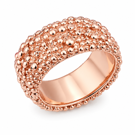  Bolletjes ring breed Rosé goud
