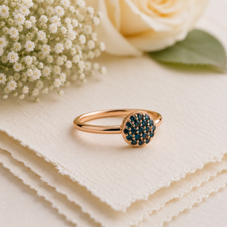Bron ring Stardust met saffier