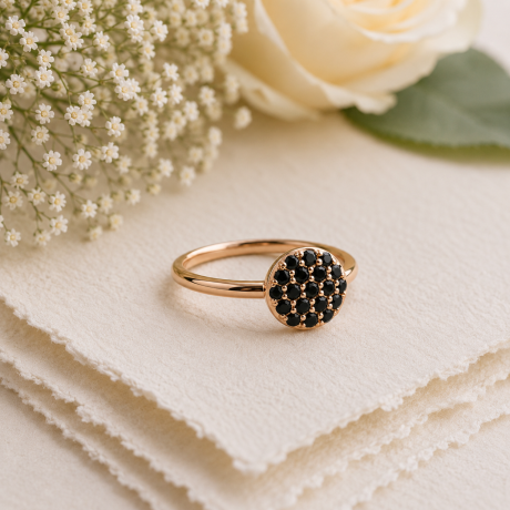Bron ring Stardust met saffier