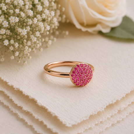 Bron ring Stardust met saffier