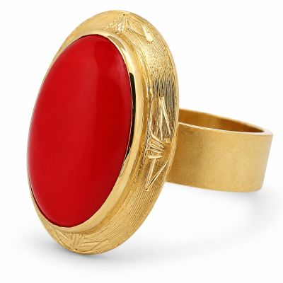 Brede gouden band aan klassieke ring gezet