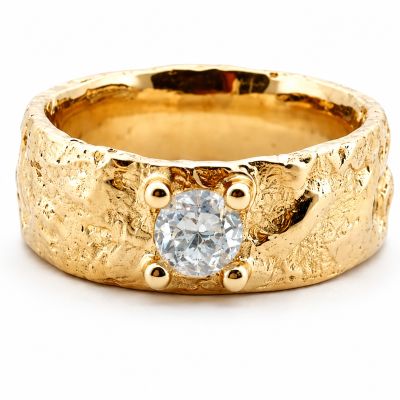 Brede vuurring met eigen diamant