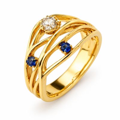 Fantasie ring gemaakt met eigen goud en stenen Zuurdeeg en Ockels