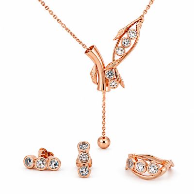 Rosé gouden berken takjes schuifcollier met eigen Topaas